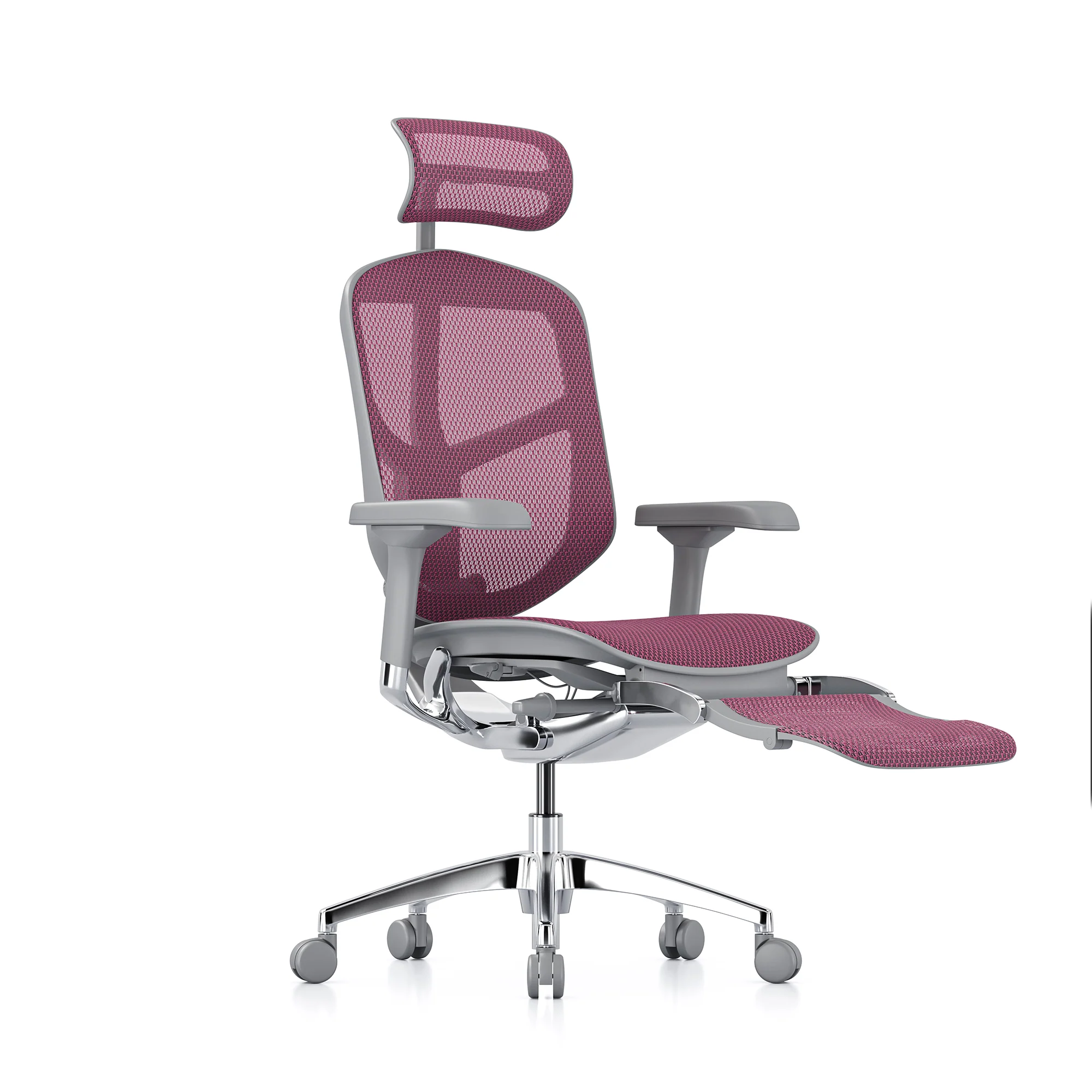 Enjoy office chair, pink mesh, grey frame - Image 3
