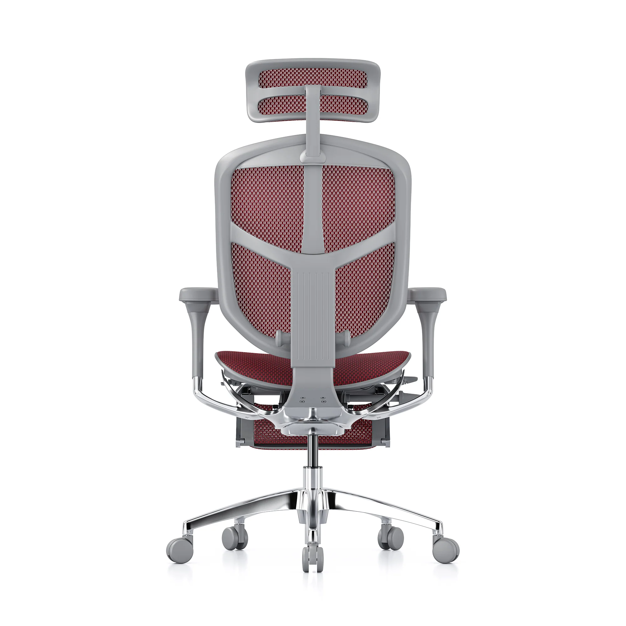 Enjoy office chair, red mesh, grey frame - Image 6