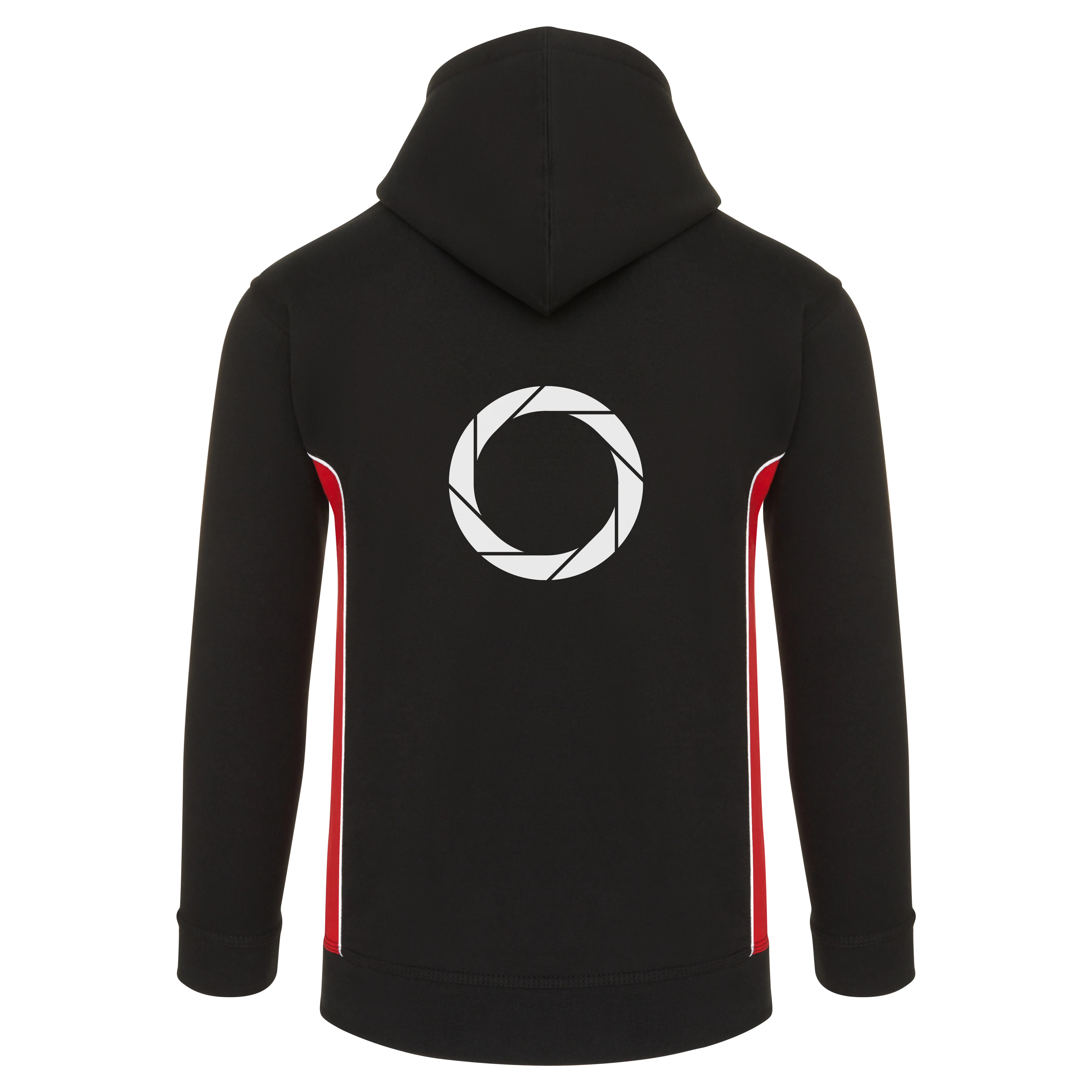 Ergohuman hoodie, black with red and white, size extra large - Image 2