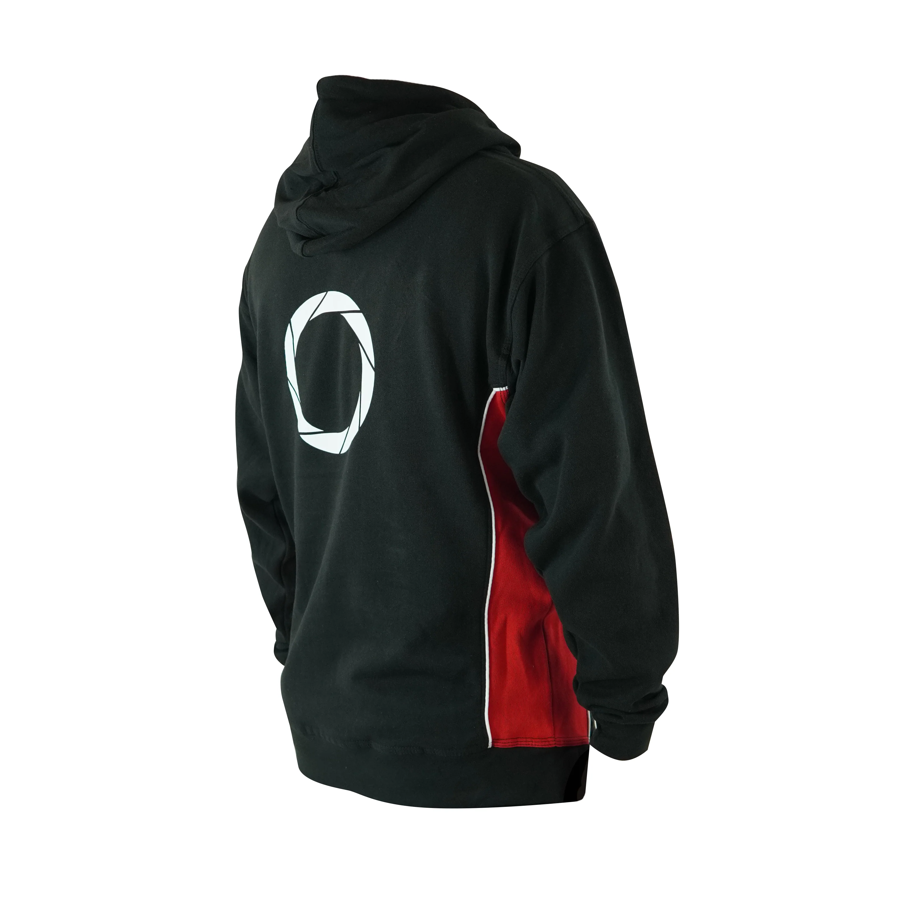 Ergohuman hoodie, black with red and white, size extra large - Image 3