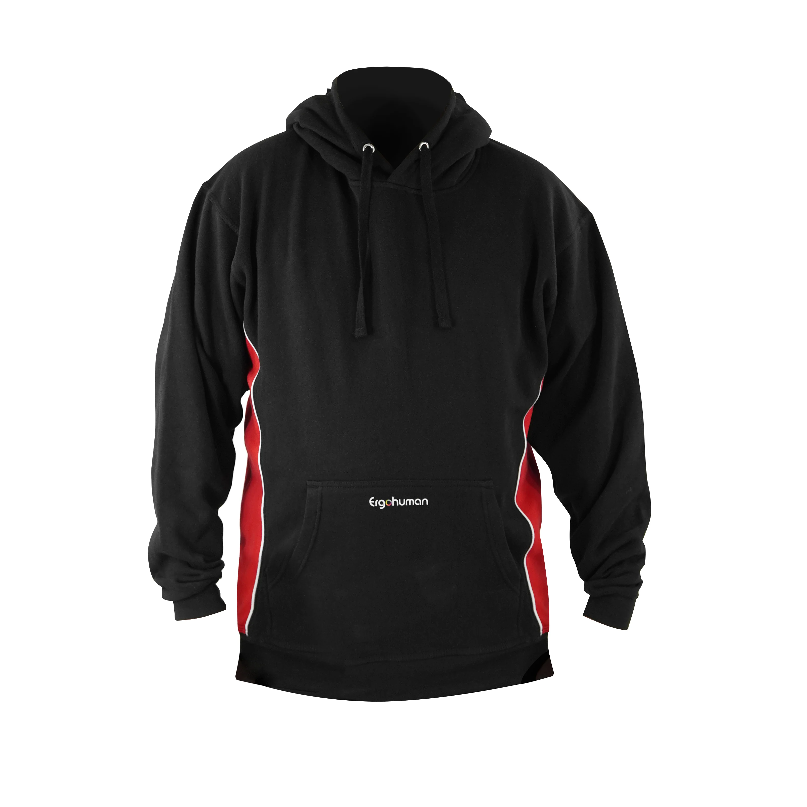 Ergohuman hoodie, black with red and white, size extra large - Image 4