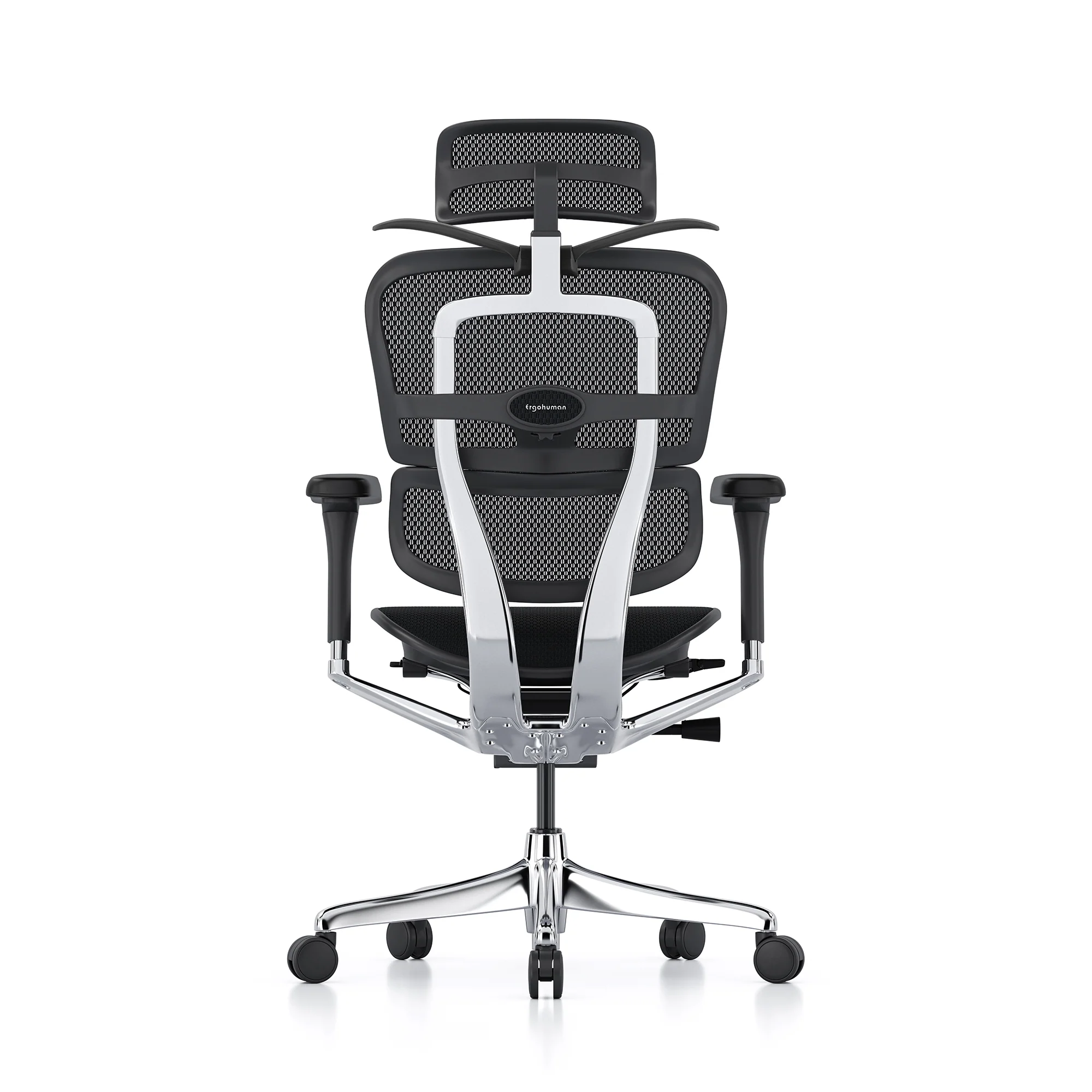 Ergohuman office chair, black mesh, black frame - Image 4