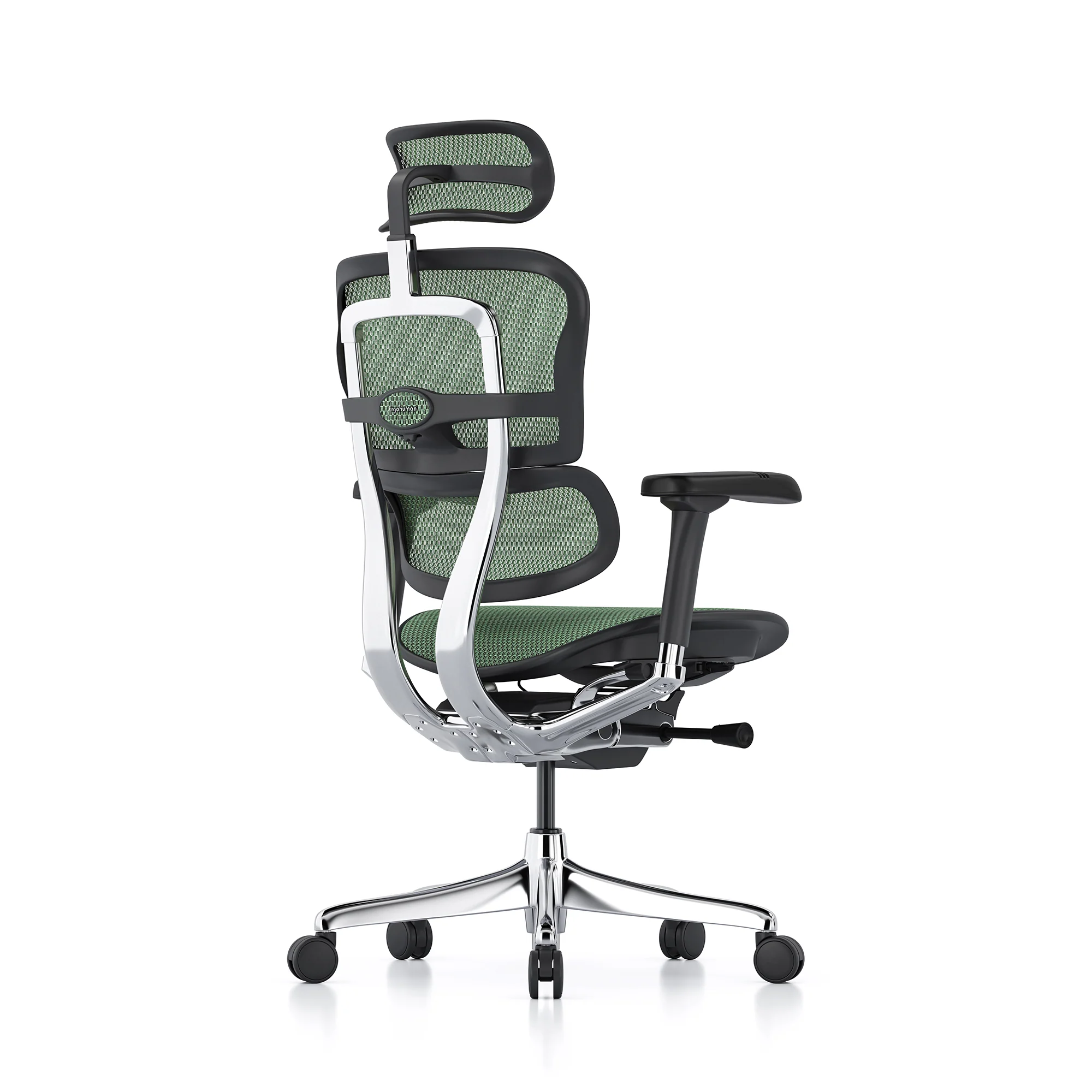Ergohuman office chair, green mesh, black frame - Image 2