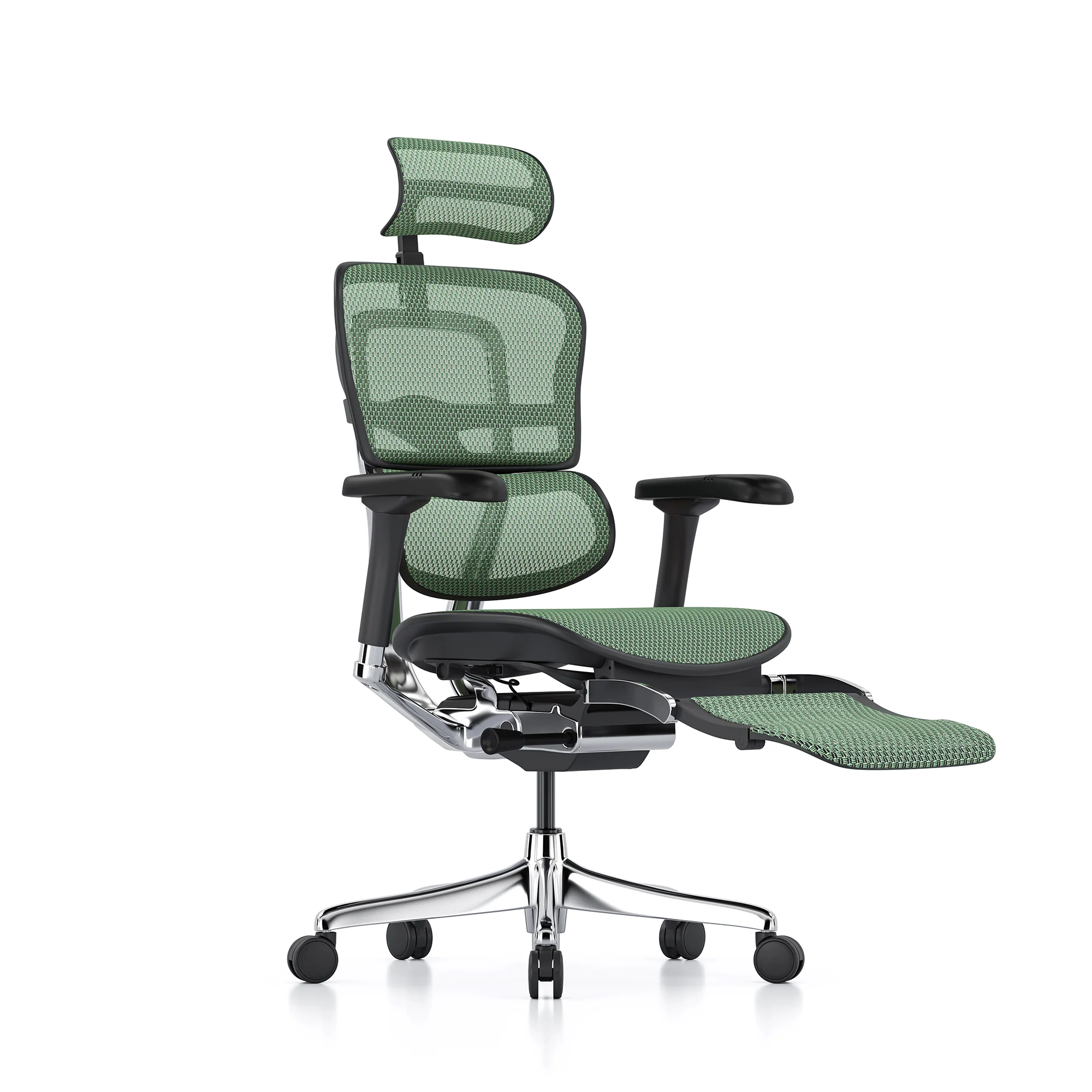 Ergohuman office chair, green mesh, black frame - Image 3