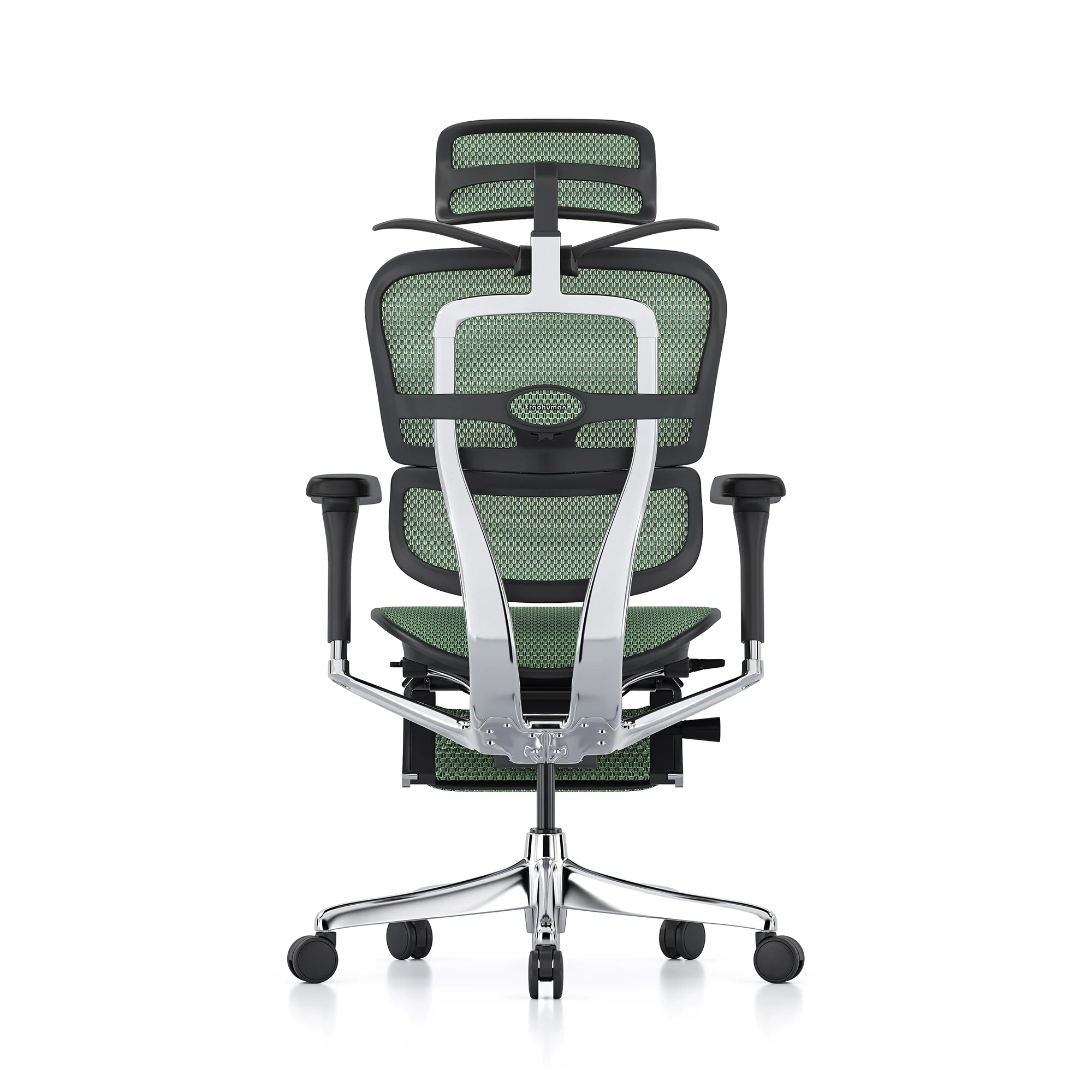 Ergohuman office chair, green mesh, black frame - Image 5
