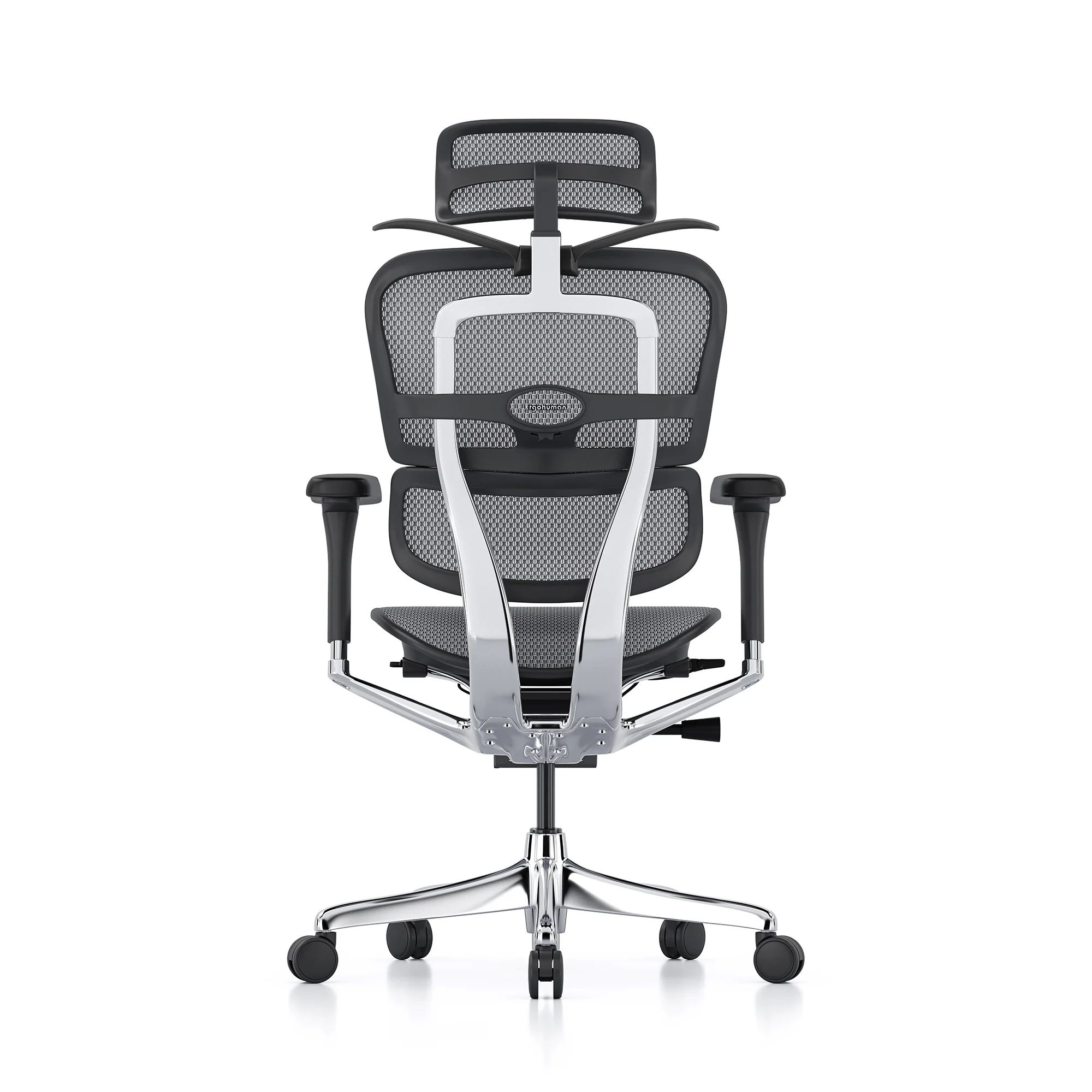 Ergohuman office chair, grey mesh, black frame - Image 5