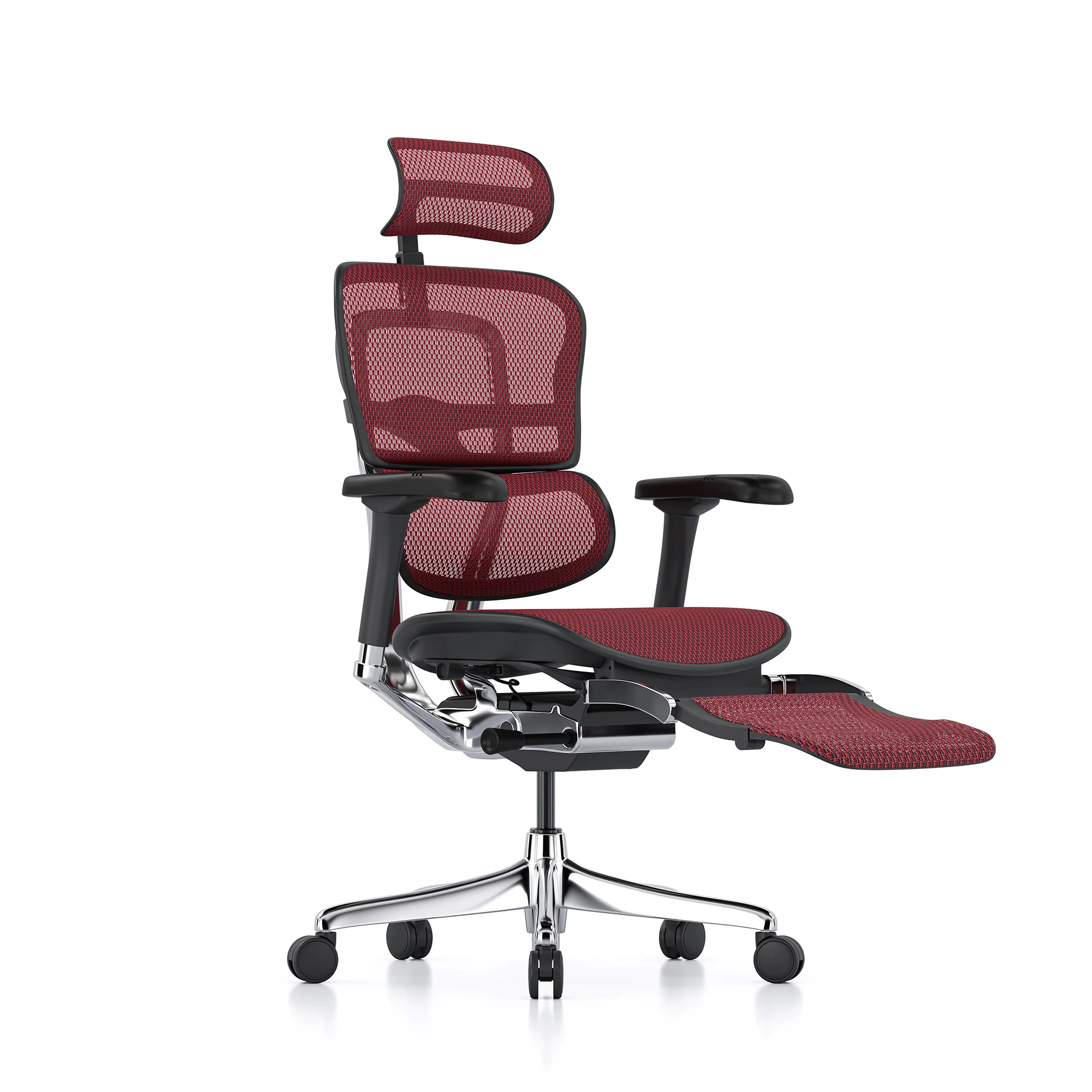Ergohuman office chair, red mesh, black frame - Image 3