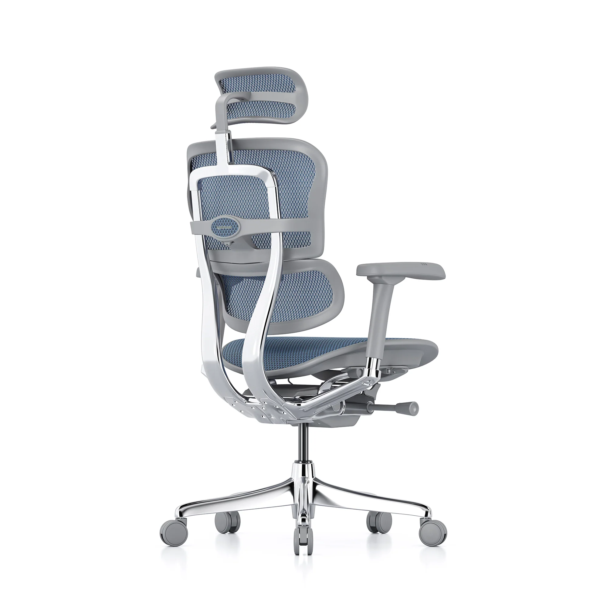 Ergohuman office chair, blue mesh, grey frame - Image 3