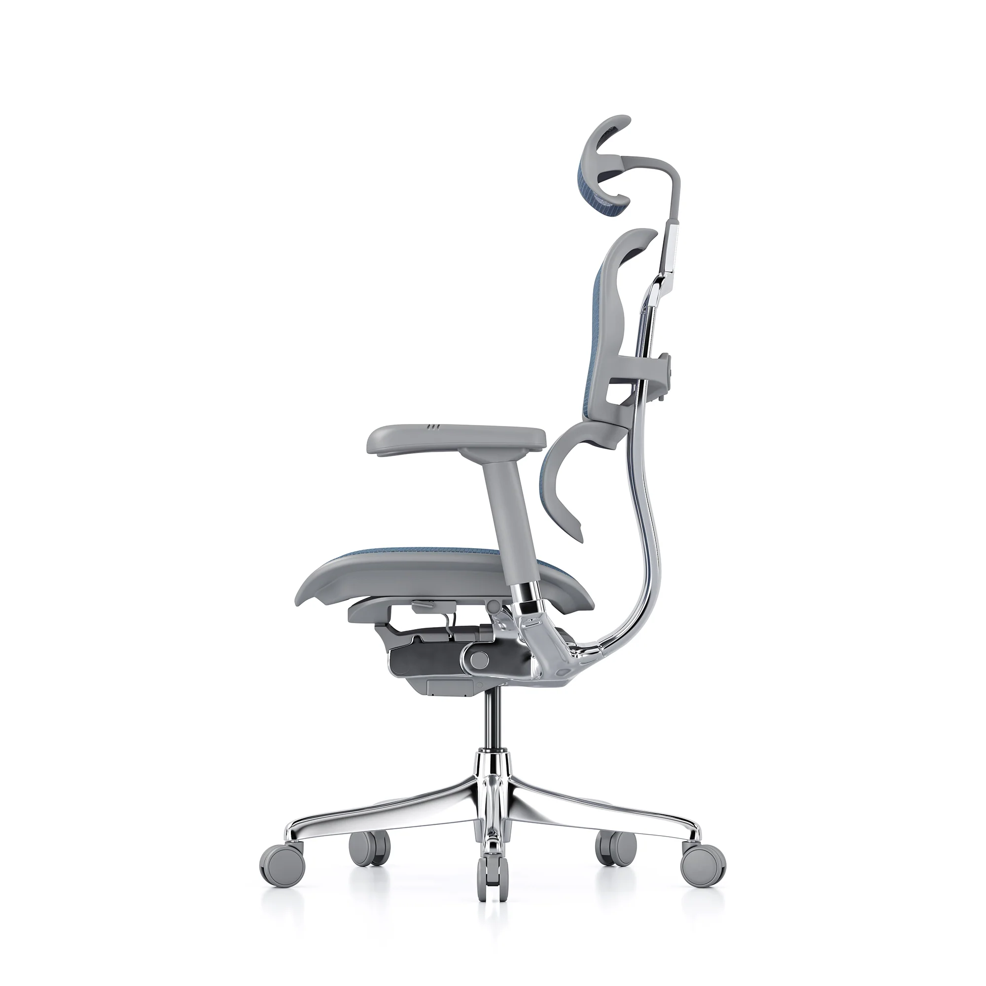 Ergohuman office chair, blue mesh, grey frame - Image 4