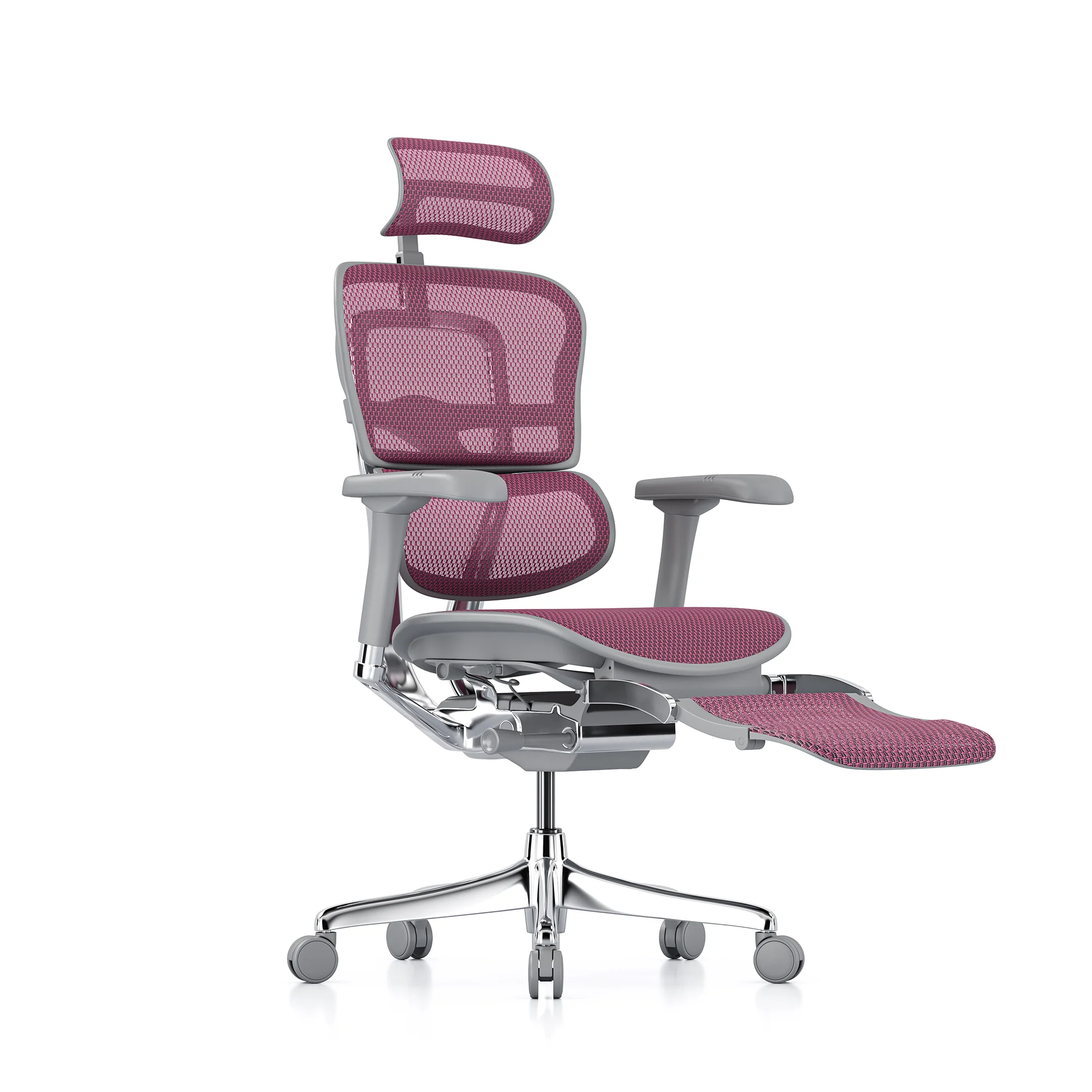 Ergohuman office chair, pink mesh, grey frame - Image 3