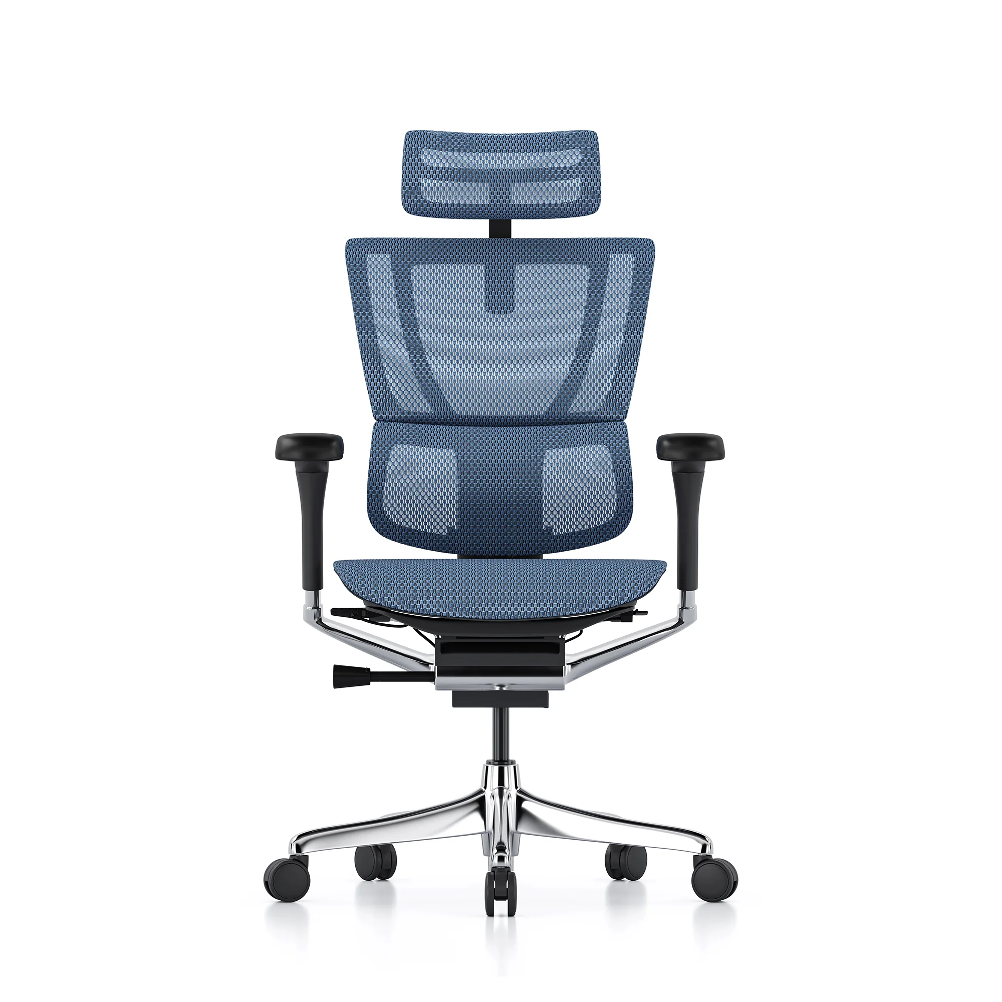 Mirus office chair, blue mesh, black frame