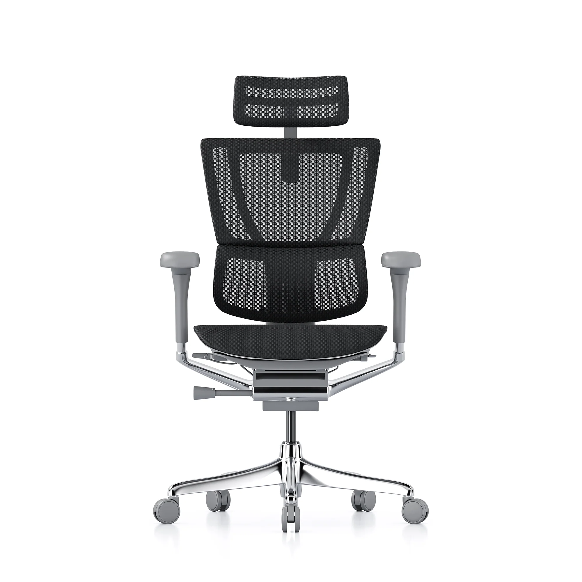 Mirus office chair, black mesh, grey frame