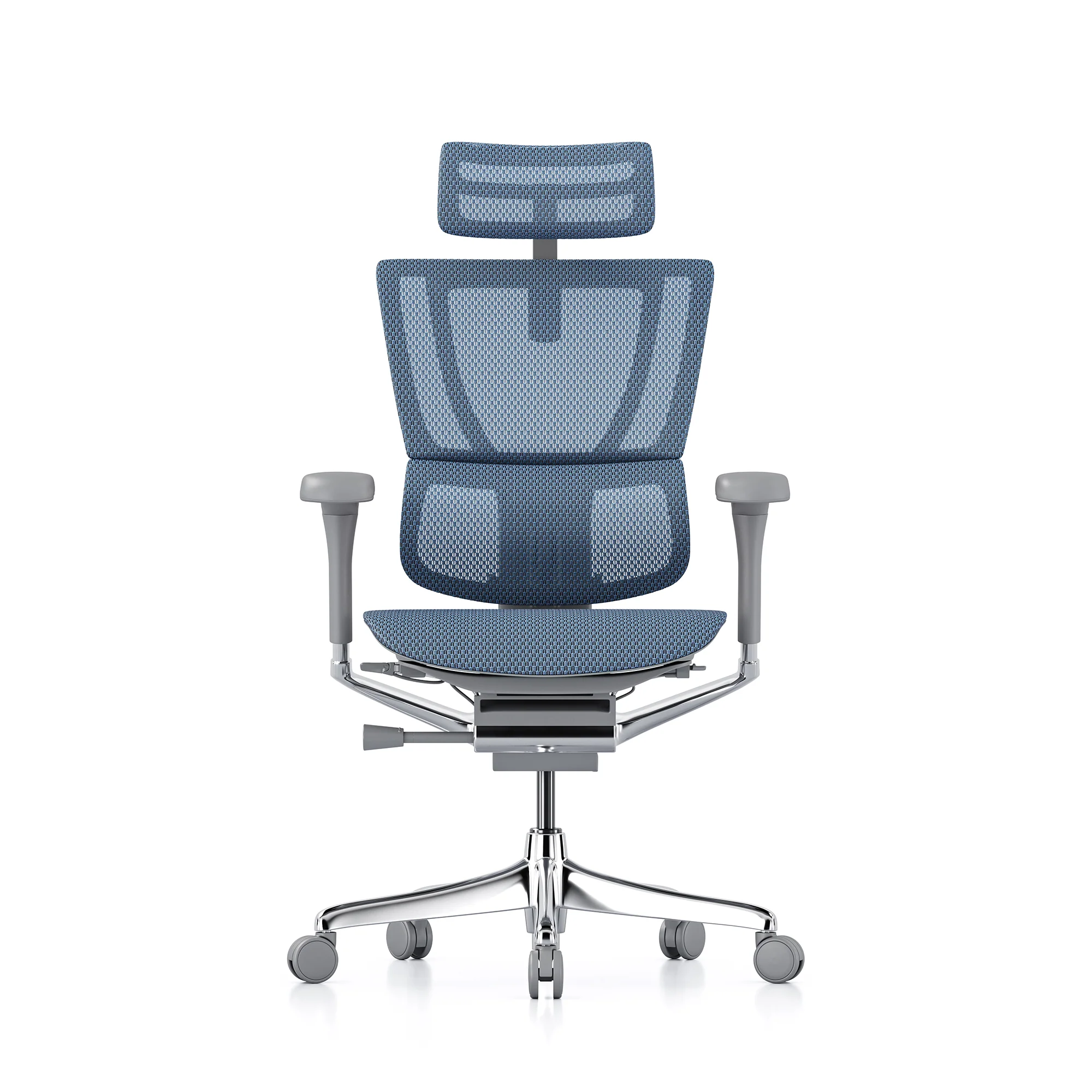 Mirus office chair, blue mesh, grey frame