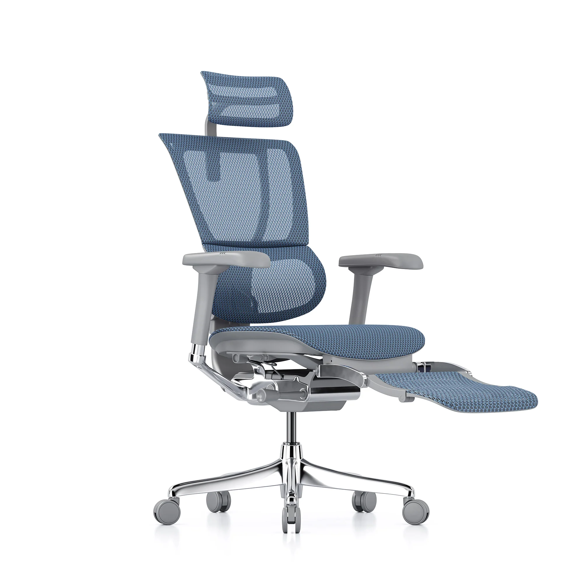 Mirus office chair, blue mesh, grey frame - Image 2