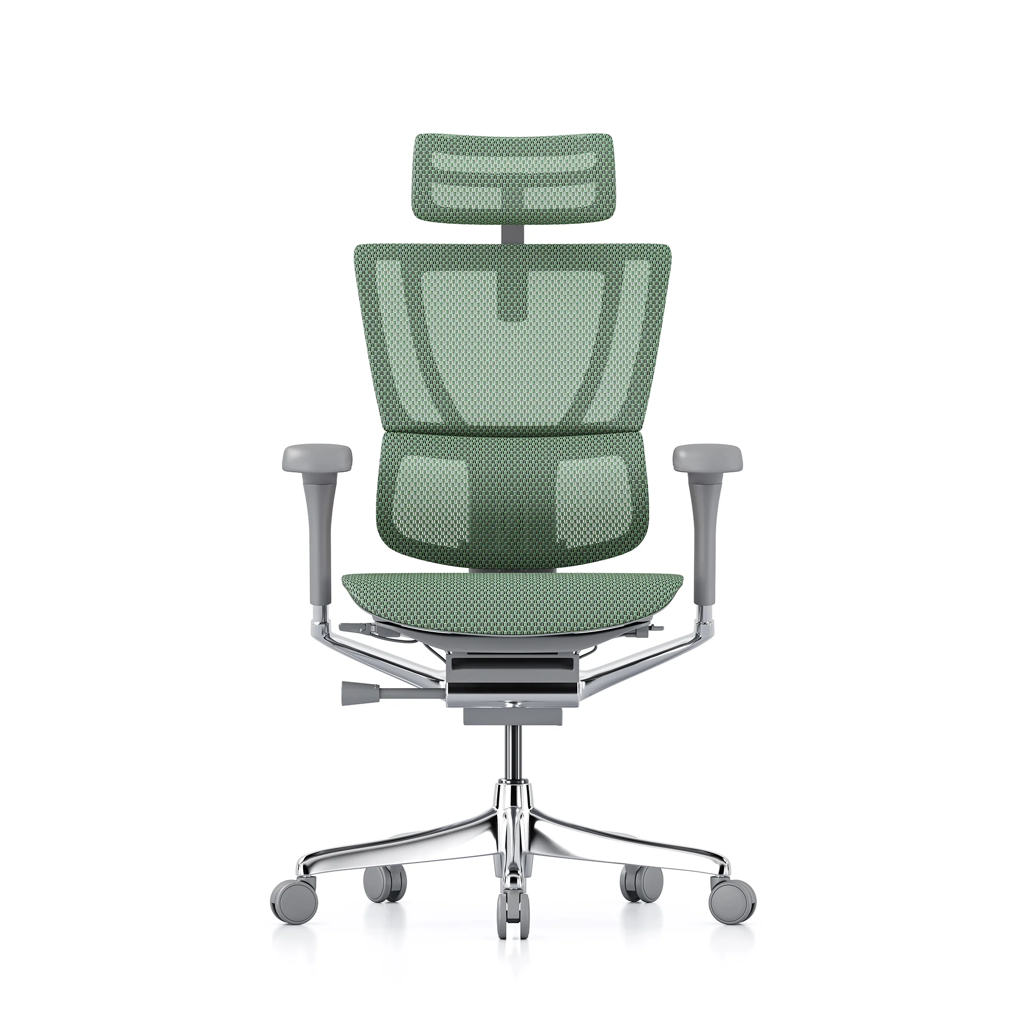 Mirus office chair, green mesh, grey frame