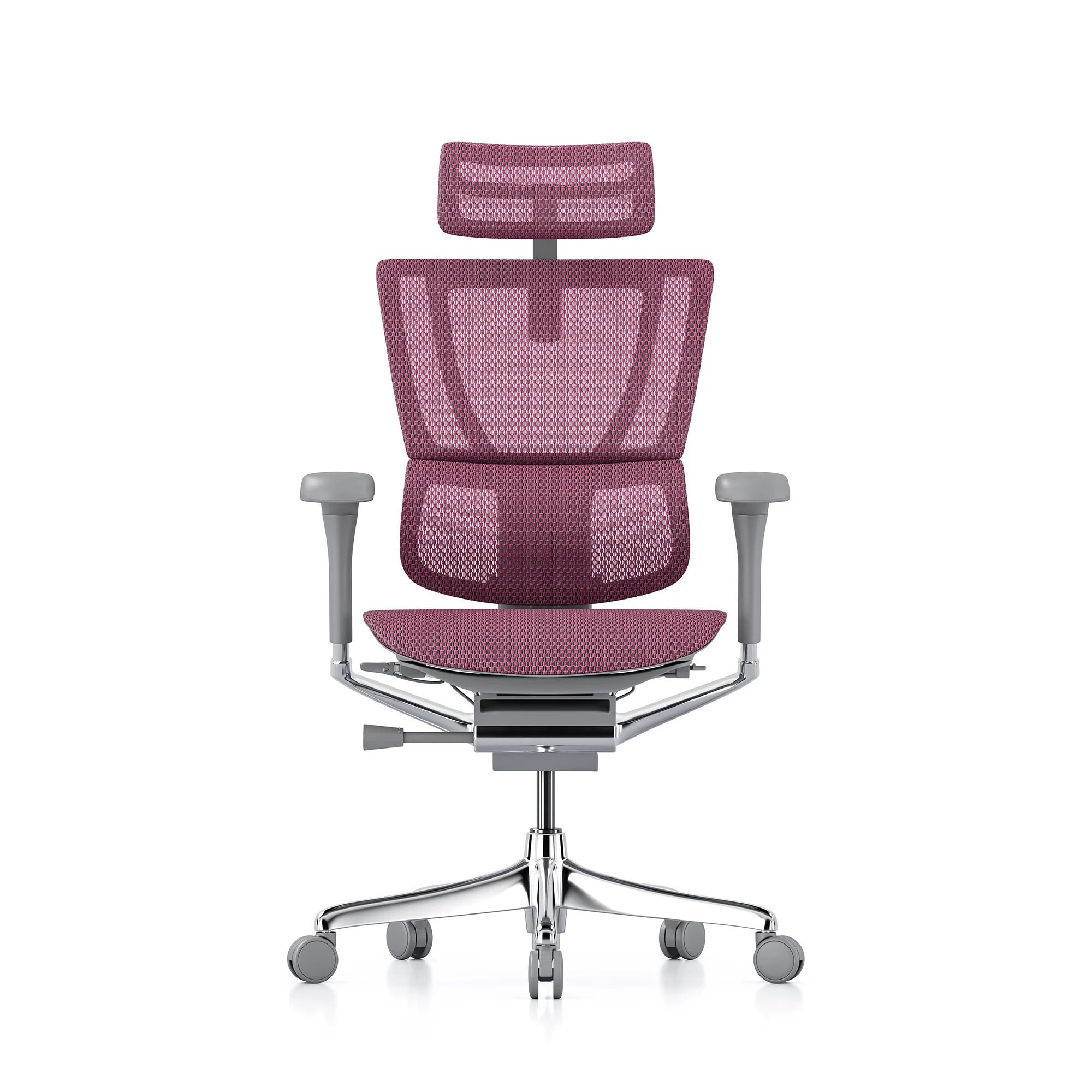 Mirus office chair, pink mesh, grey frame