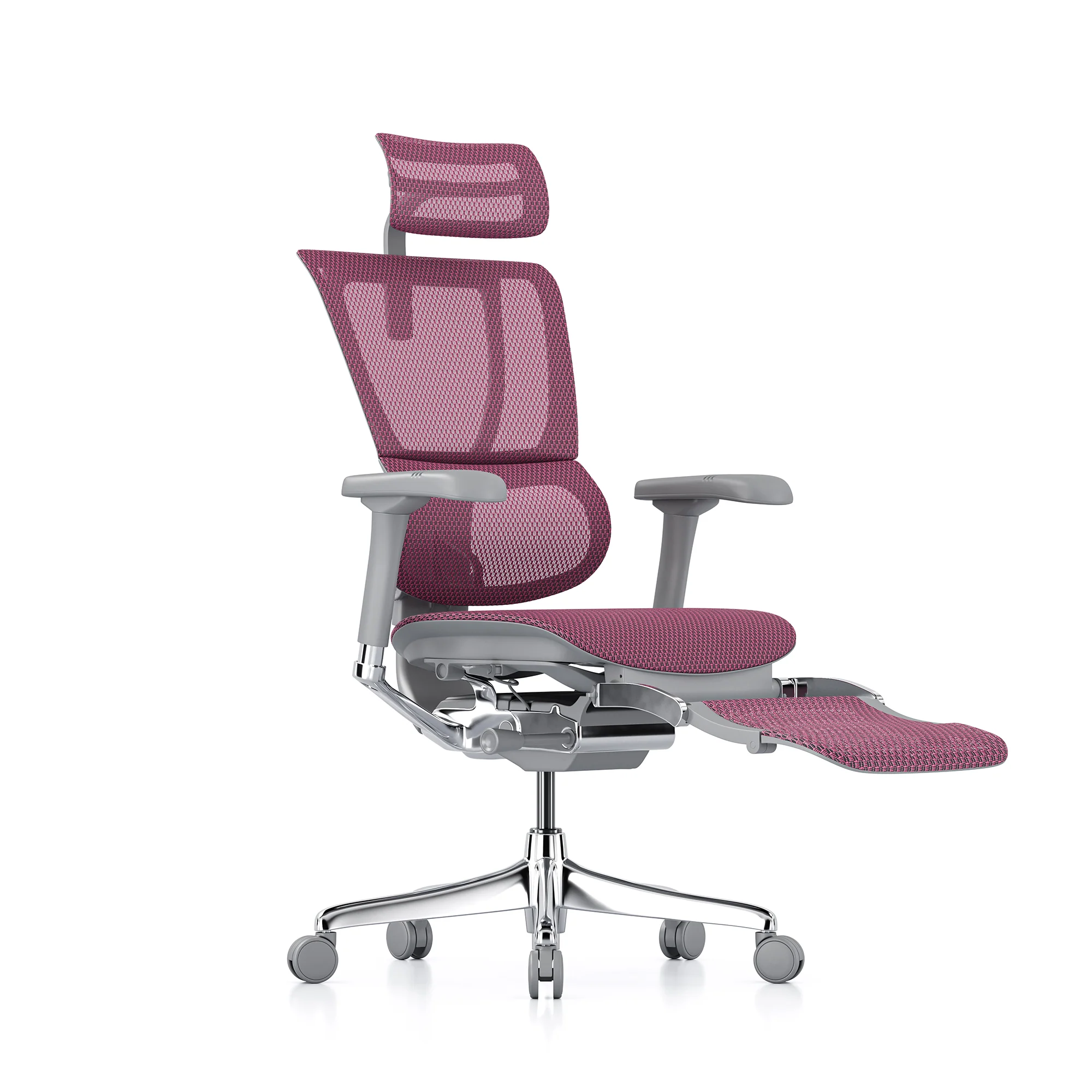 Mirus office chair, pink mesh, grey frame - Image 2