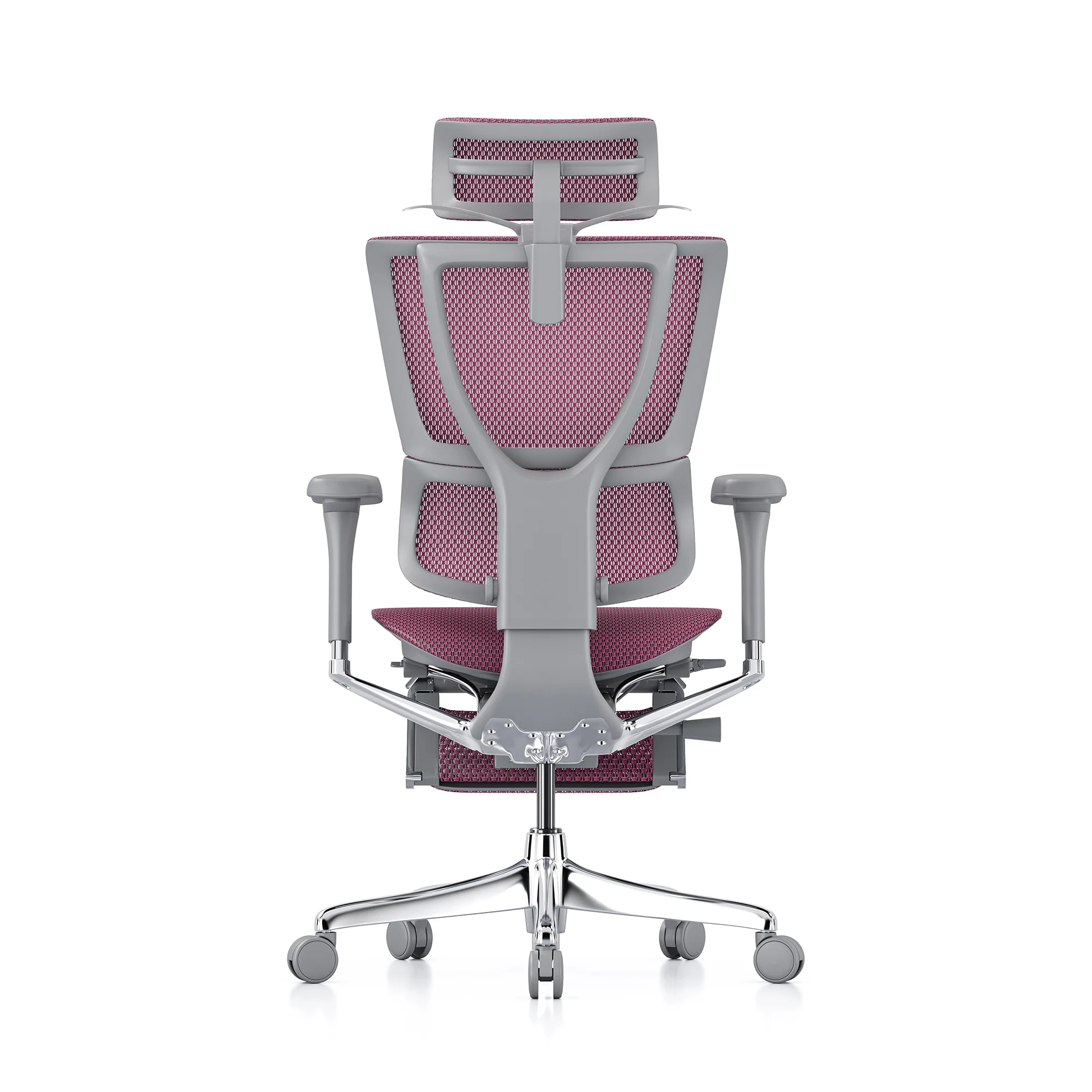 Mirus office chair, pink mesh, grey frame - Image 6