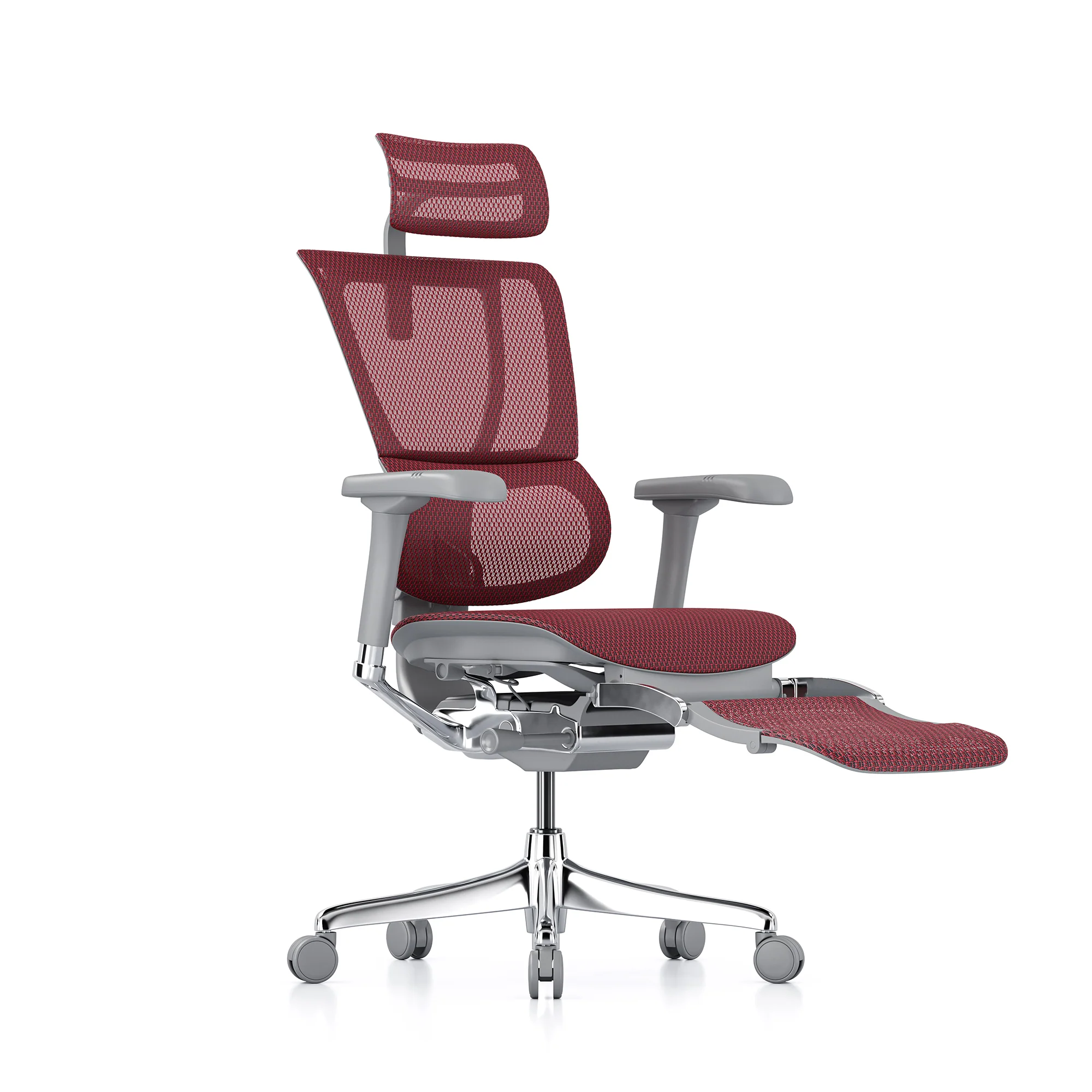Mirus office chair, red mesh, grey frame - Image 3