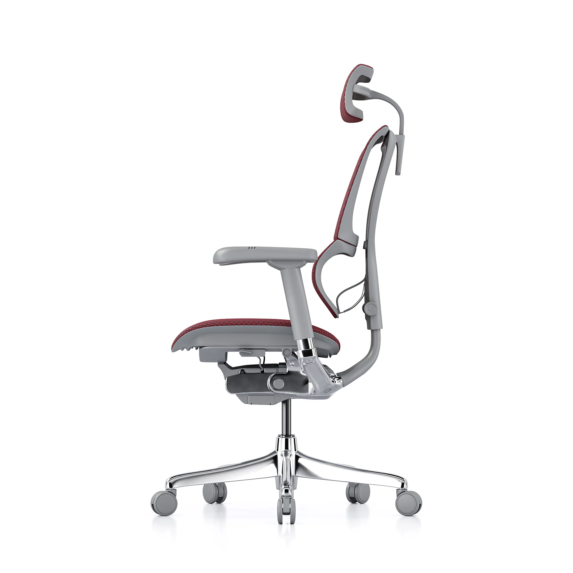 Mirus office chair, red mesh, grey frame - Image 4