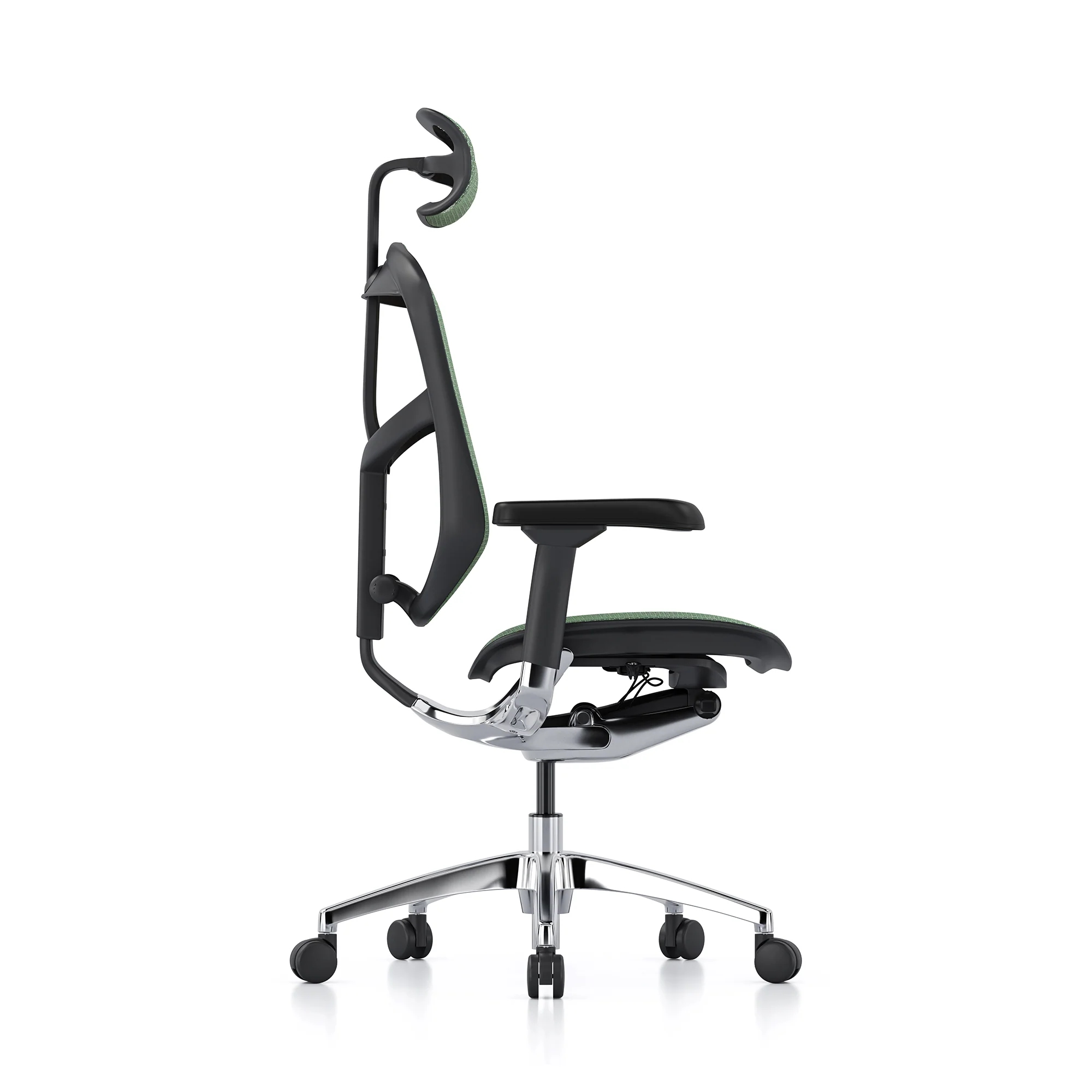 Open-box Enjoy office chair with headrest, green mesh, black frame – Excellent - Image 3