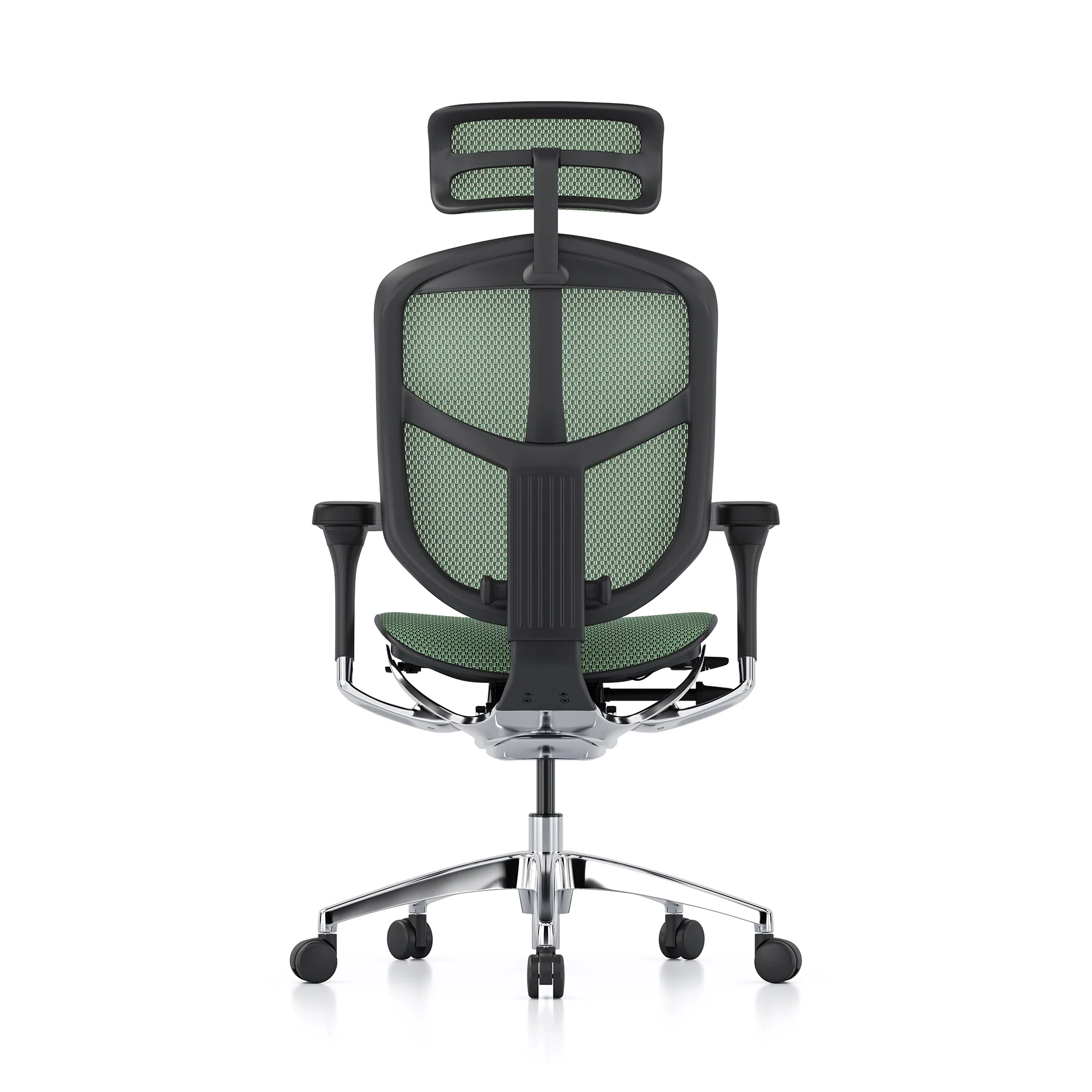 Open-box Enjoy office chair with headrest, green mesh, black frame – Excellent - Image 5